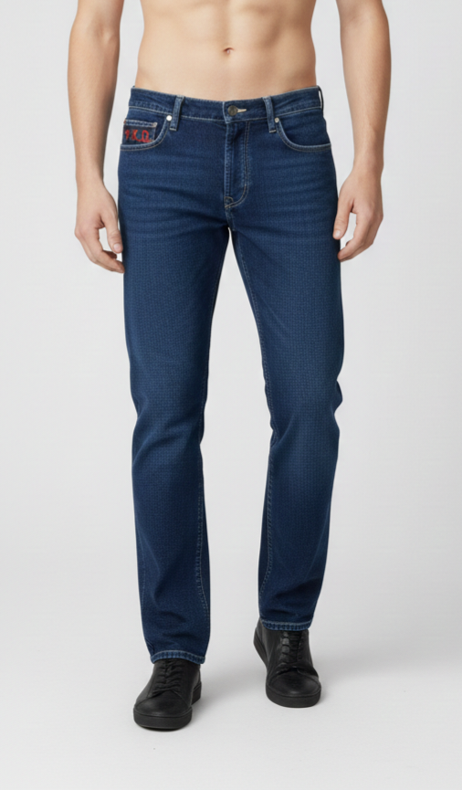 Men's Premium Dark Blue FKD Denim Jeans | Regular Fit | Premium Denim Jeans for Men